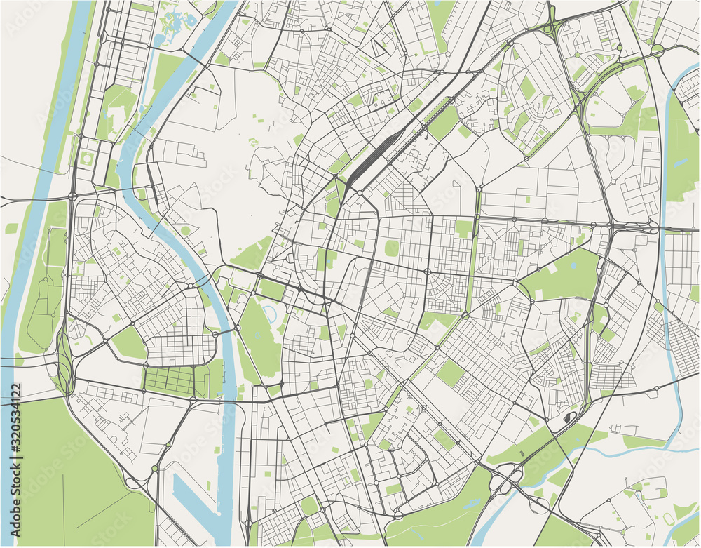 Fototapeta map of the city of Sevilla, Spain