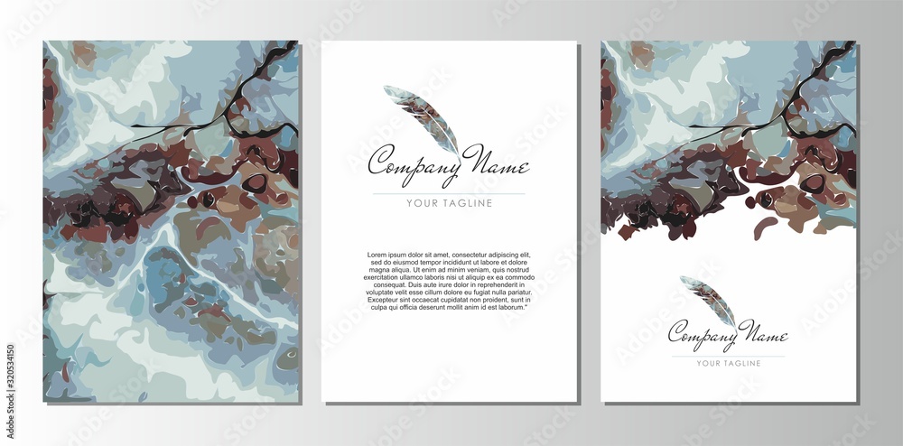 Fototapeta Set Colorful Feather banners, posters, cards or flyers template