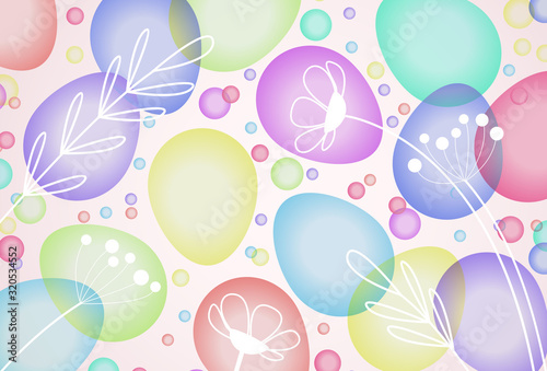 Fototapeta Naklejka Na Ścianę i Meble -  Background colorful painted eggs vector illustration. Happy Easter