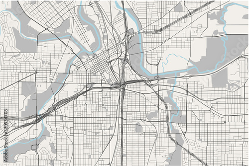 map of the city of Fort Worth, Texas, USA