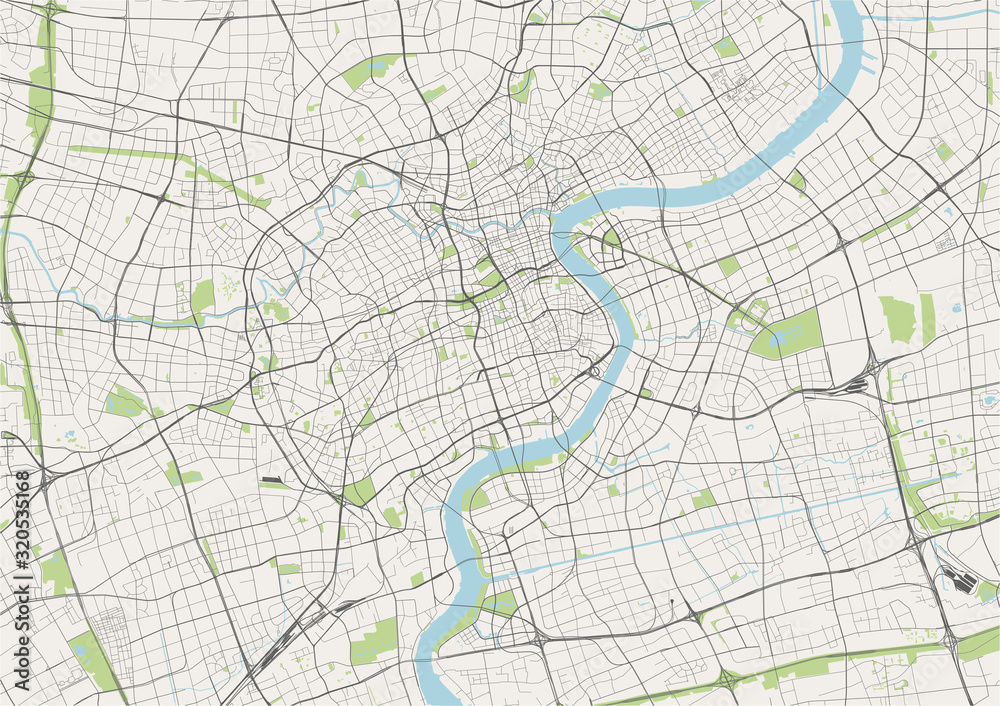 Fototapeta map of the city of Shanghai, China