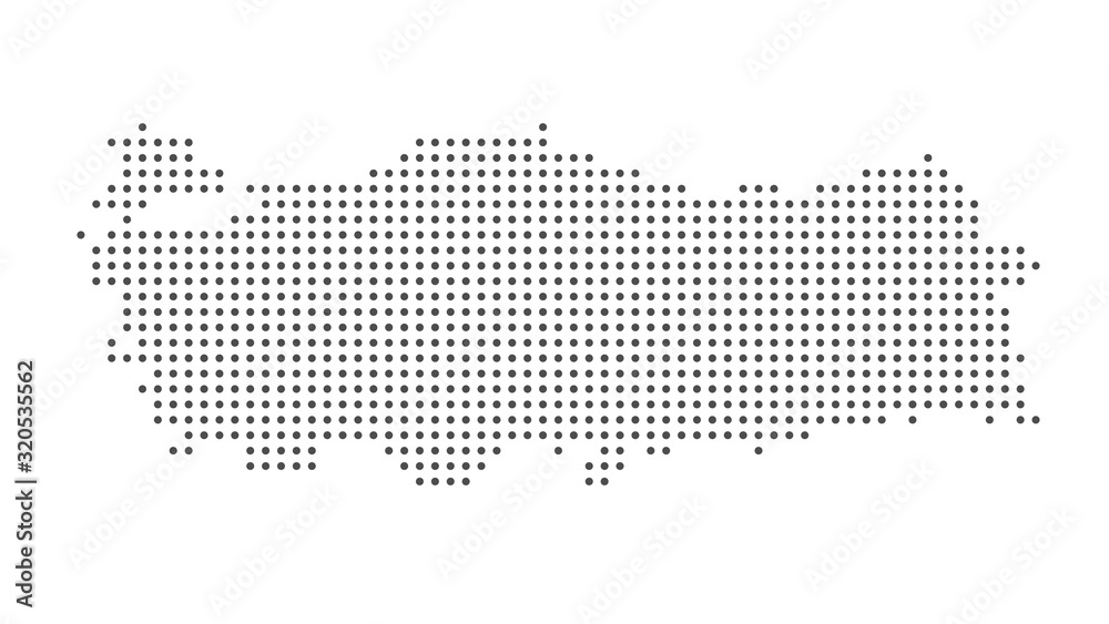 Turkey map dotted vector background