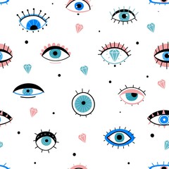 Fototapete Augenmuster Mystische Augen Talisman Muster  © YummyBuum