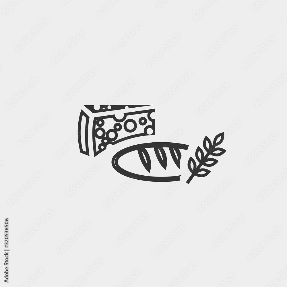 bread and cheese icon vector illustration and symbol foir website and graphic design bread and cheese icon vector illustration and symbol foir website and graphic design