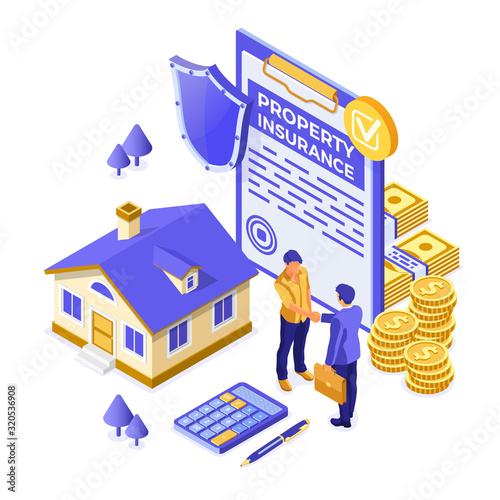 Propery House Insurance Isometric
