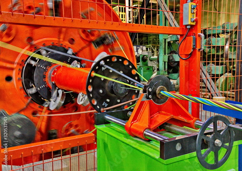 The plant for the production of conductive lived and its twisting.