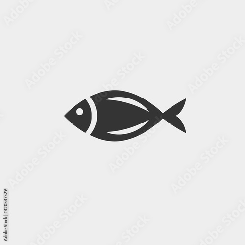 fish icon vector illustration and symbol foir website and graphic design
