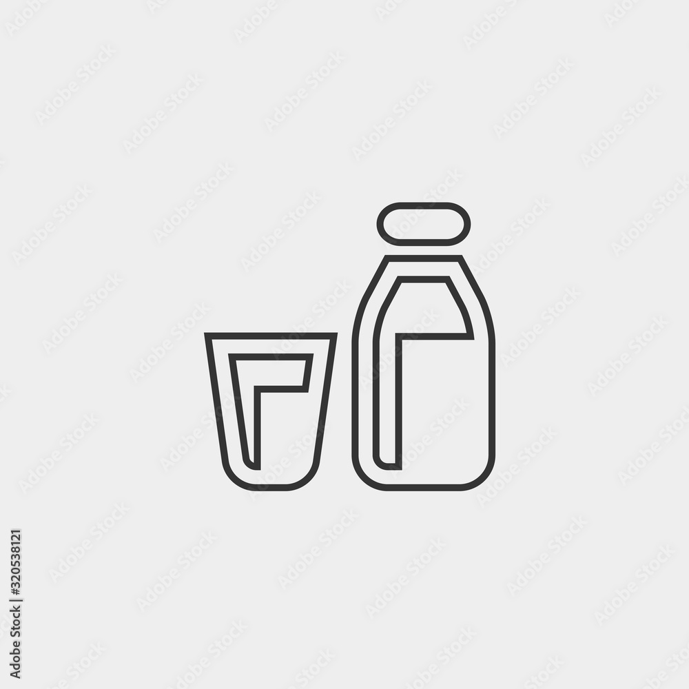 milk bottle and cup icon vector illustration and symbol foir website and graphic design milk bottle and cup icon vector illustration and symbol foir website and graphic design