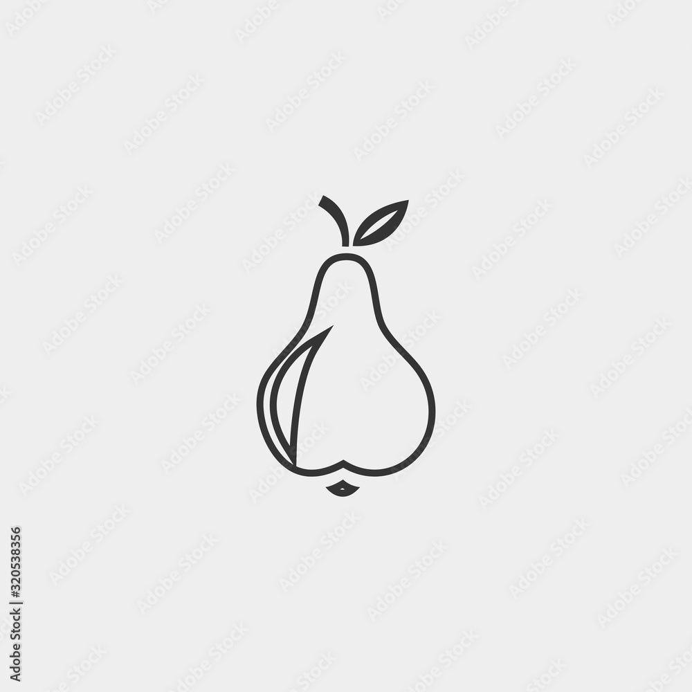 pear icon vector illustration and symbol foir website and graphic design