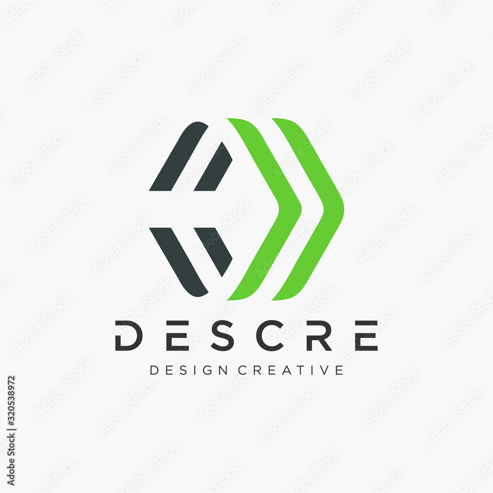 Fototapeta premium Arrow element logo design with hexagon concept. logo symbol for logistics company, shipping company or delivery service. - vector
