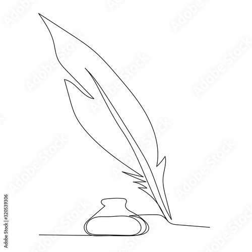 sketch writing pen on a white background continuous line