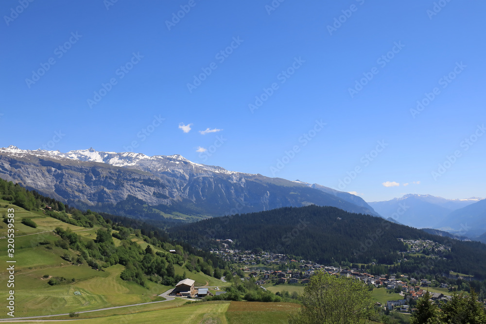 View to the village of Laax