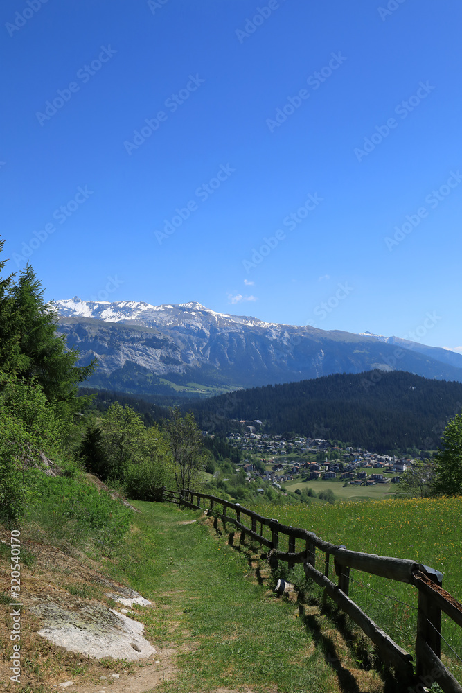 View to the village of Laax