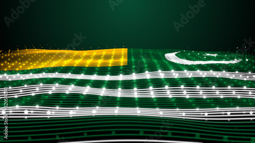  3d rendered Waving flag of Kashmir 5 February Kashmir Day Pakistan Kashmiri Flag 8K illustration © Muhammad