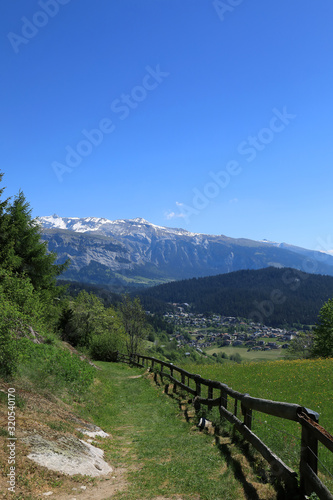 View to the village of Laax