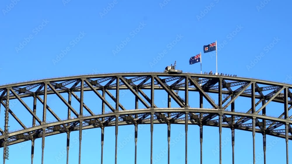 Sydney Harbour Bridge and waving Australian Flag Sydney Harbour Bridge and waving Australian Flag
