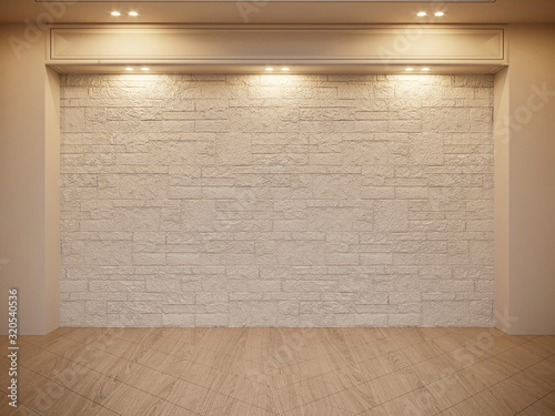 Realistic mock up of empty interior room apartment. 3d render	