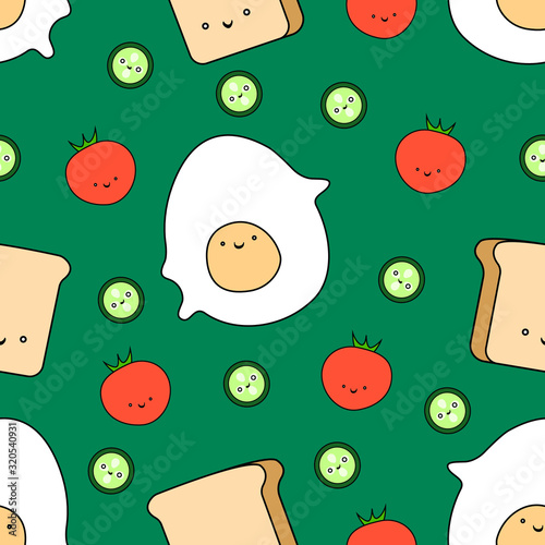 seamless pattern with omelette