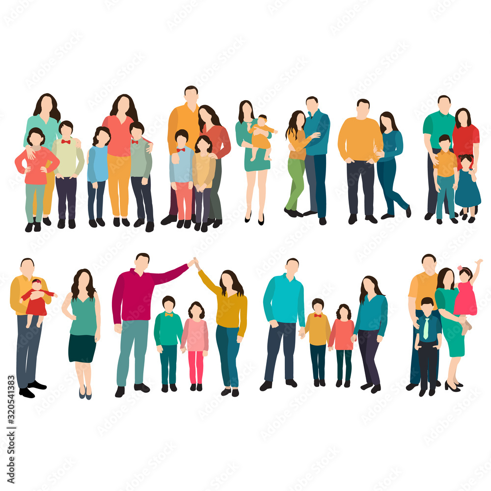 vector, isolated, set of people in a flat style vector, isolated, set of people in a flat style