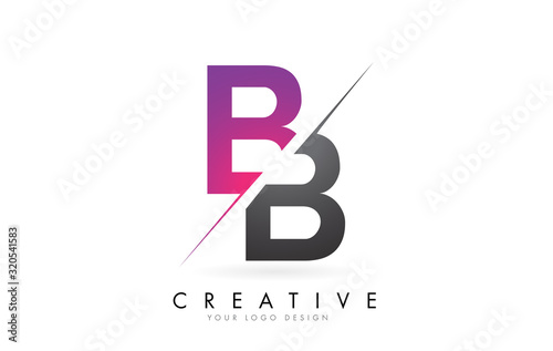 BB B B Letter Logo with Colorblock Design and Creative Cut.