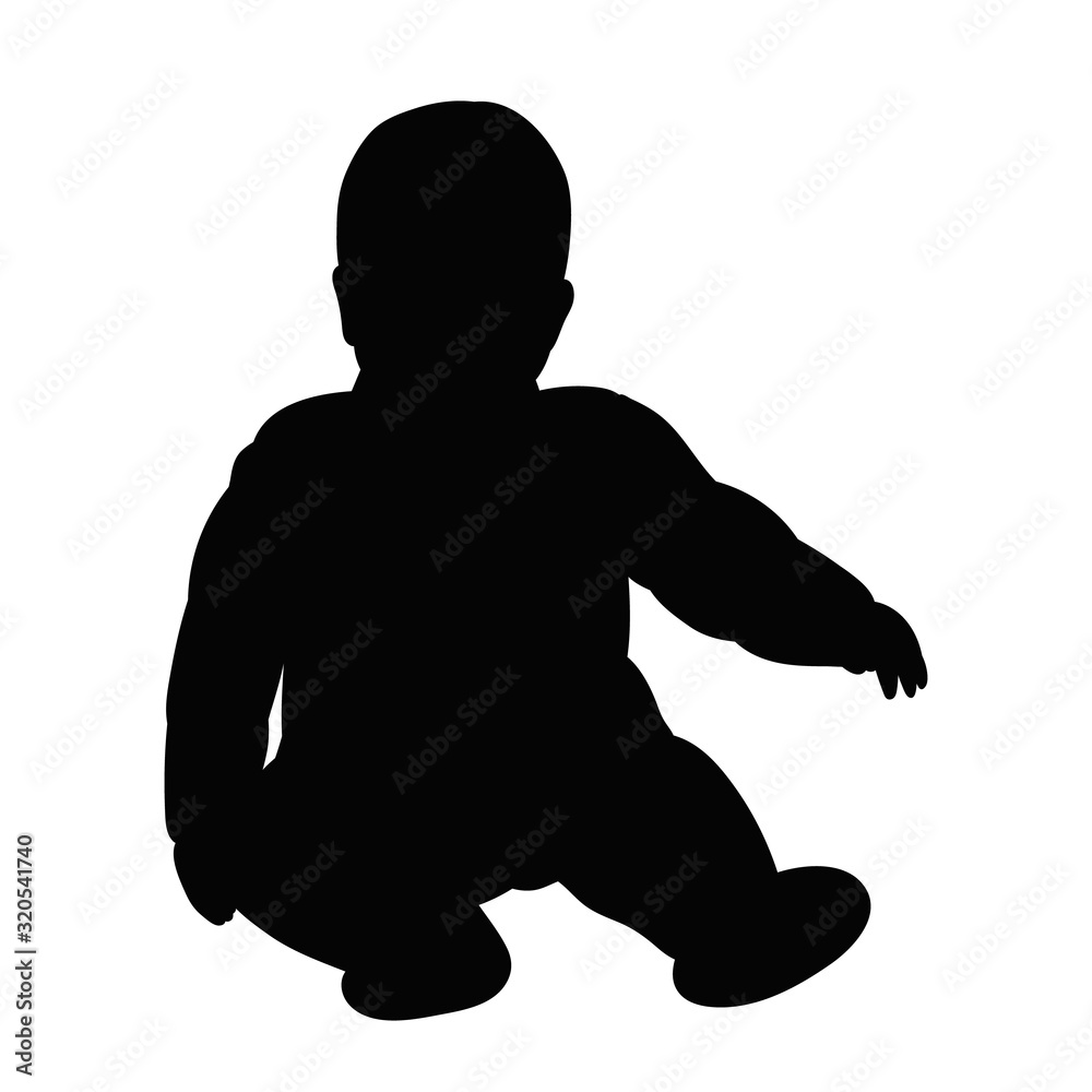 vector, isolated, silhouette baby sitting vector, isolated, silhouette baby sitting