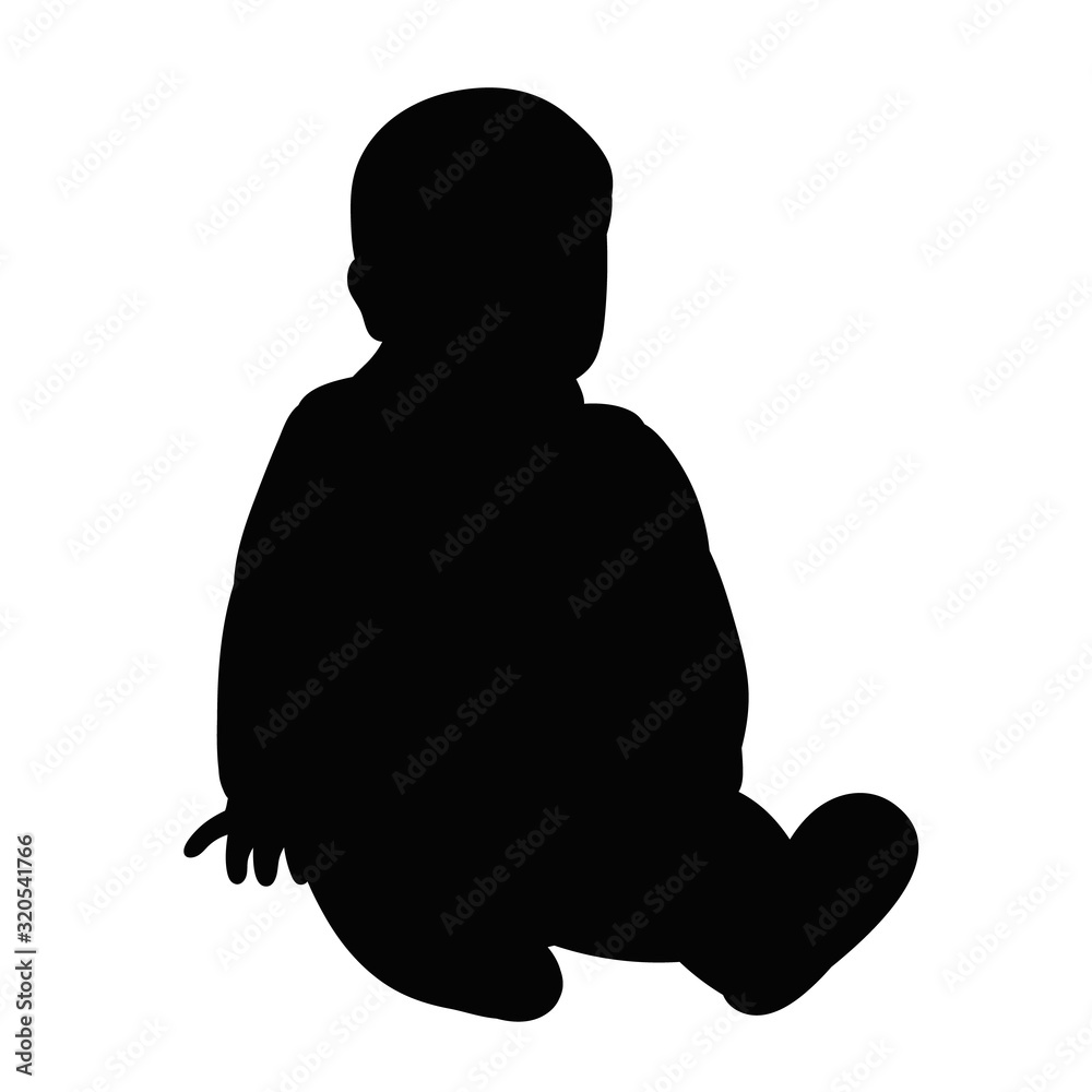vector, isolated, silhouette baby, child vector, isolated, silhouette baby, child