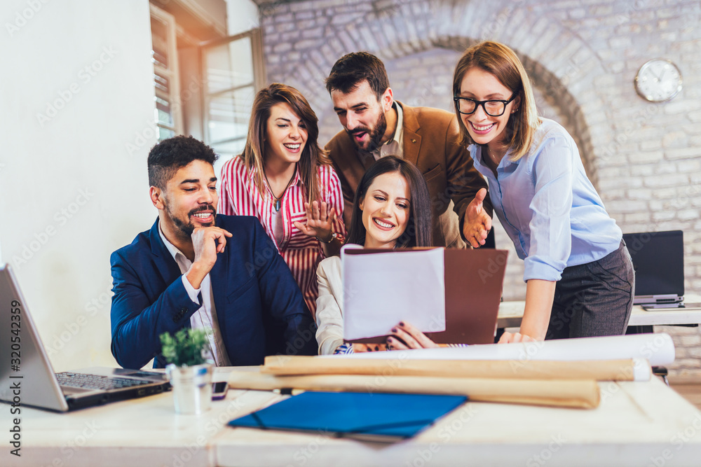 Business people working together in modern office. Business people working together in modern office.