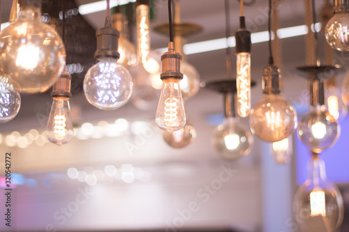 LED lights display in store