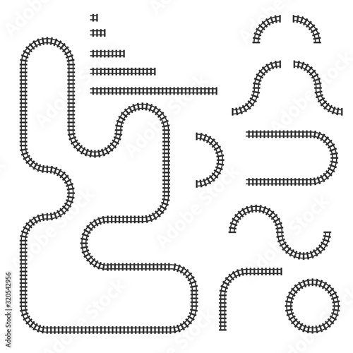 Train tracks vector icon design template