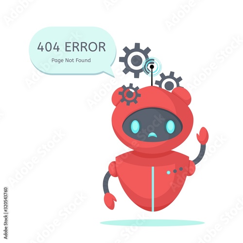 Page Not Found Error 404 isolated in white background