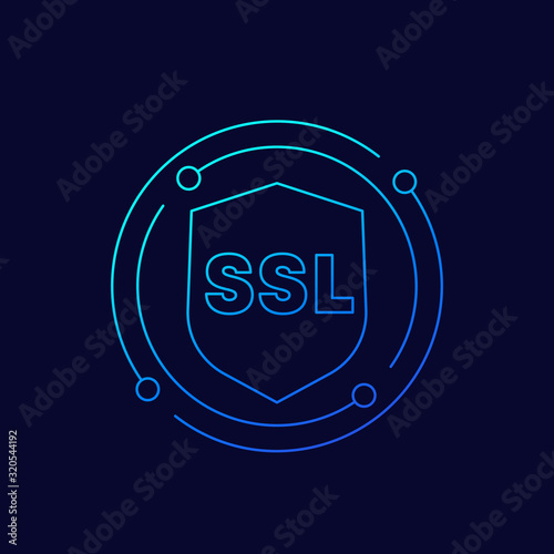 SSL secure vector line icon