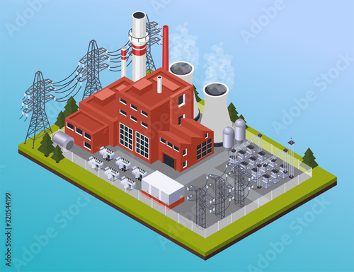 Electricity Isometric Composition