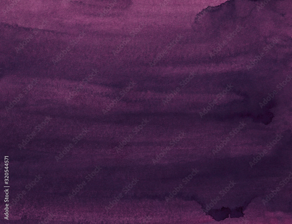 Watercolor plum purple color background texture painting. Old watercolour  deep violet backdrop. Grunge overlay. Stock Illustration | Adobe Stock