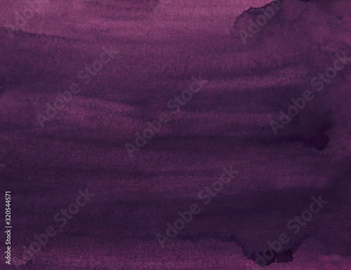 Watercolor plum purple color background texture painting. Old watercolour deep violet backdrop. Grunge overlay.