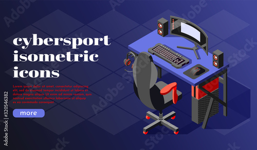 Cybersport Isometric Background
