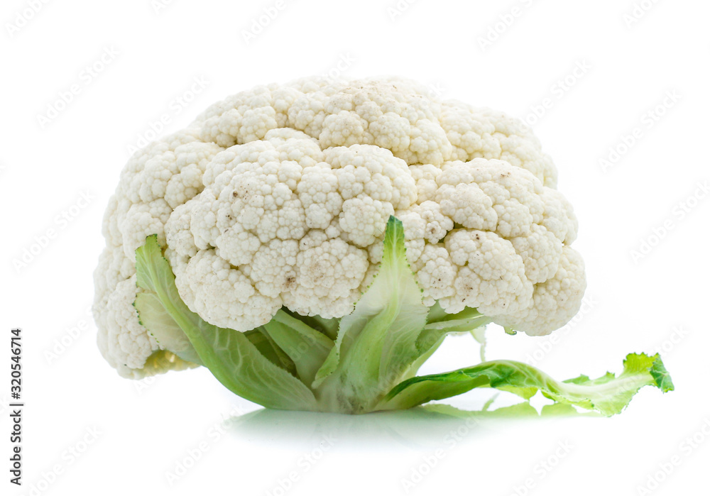 Fresh cauliflower cabbage vegetable on white background Fresh cauliflower cabbage vegetable on white background