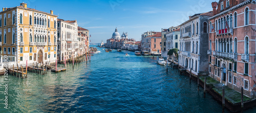 Accademia Bridge, Grand Canal and Salute Church. Venice. Italy © Nicola Simeoni