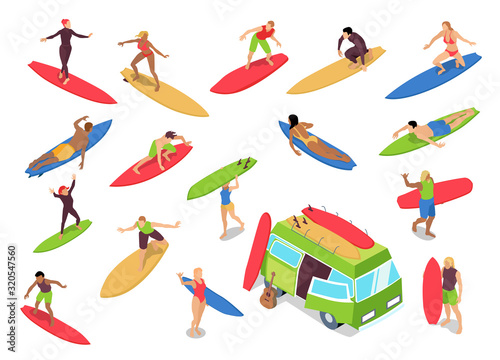 Surfing Isometric Set