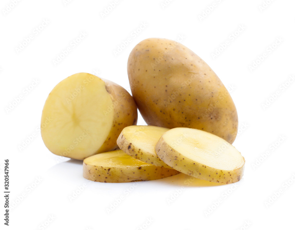 potatoes isolated on white background potatoes isolated on white background
