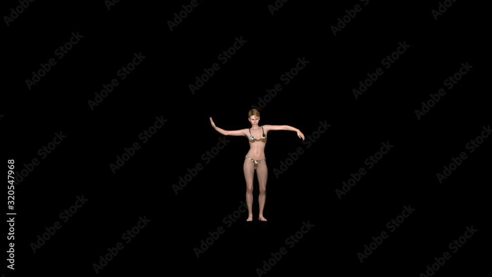 Beautiful woman belly dancing, against black Beautiful woman belly dancing, against black