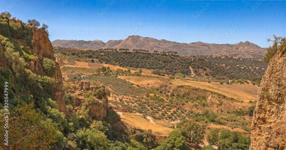 Panoramic view of the city and neighborhood. Ronda, Spain, Andalusia.