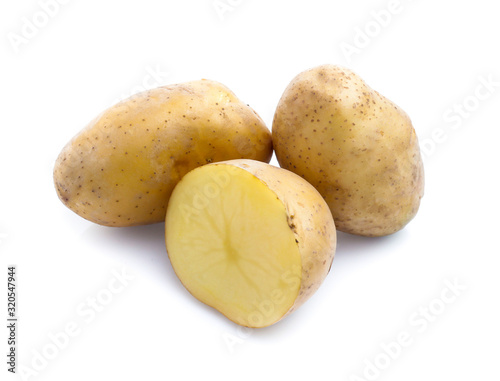 potatoes isolated on white background