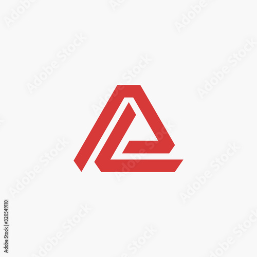 Initial letter AL minimalist logo design. creative minimal logo icon design with letter PL with triangle element. elegant Logo template vector creative business. - VECTOR