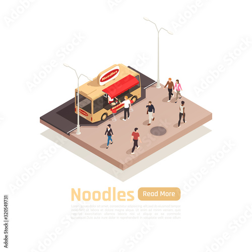 Isometric Street Carts Trucks Composition