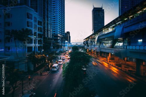 Traffic in Bangkok at night