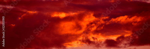 Sunset storm clouds banner