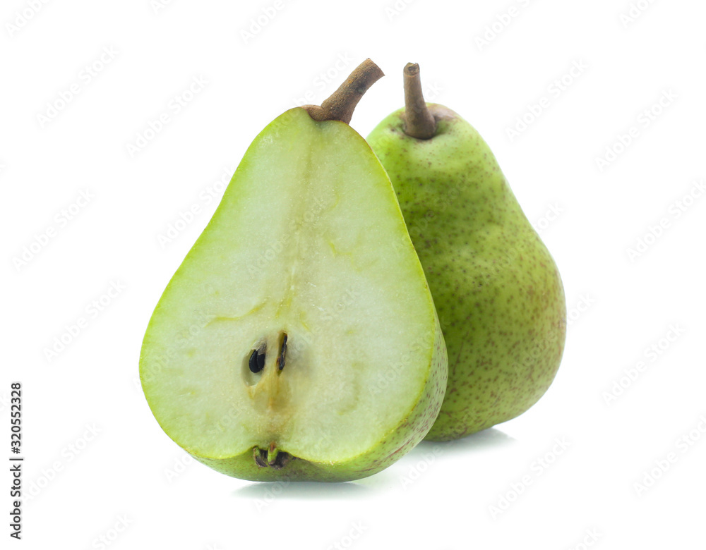 green pear isolated on white background