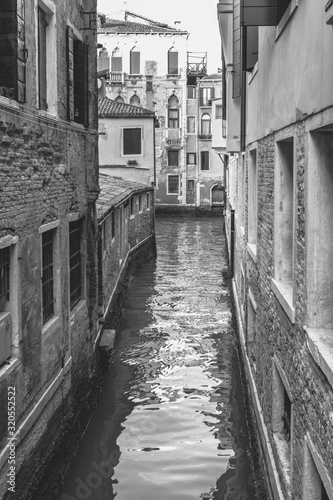 Venice in Black and White. Art reflections in the days of the carnival. Italy