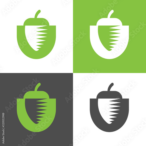 Retro acorn nut logo icon design template elements, oak seed symbol