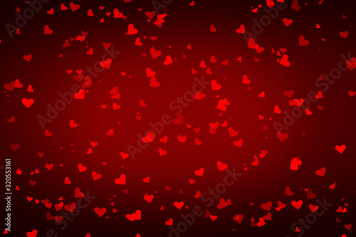 Abstract background with white hearts on red for valentines day greetings. Romantic pattern for Valentine's day.
